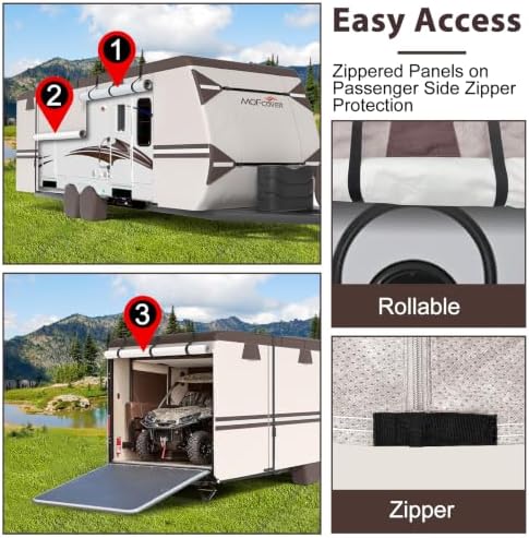 RV Cover 22-24 ft Travel Trailer 9 Layers Camper Cover - Image 5