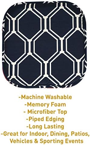 Sweet Home Collection Chair Cushion Memory Foam Pads Honeycomb Pattern Slip Non - Image 3
