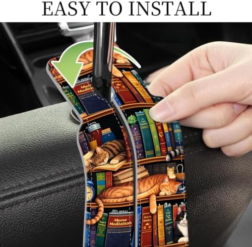 PU Leather Car Seat Hook, Storage Headrest Hanger, Cute Car Backseat Organizer - Image 5
