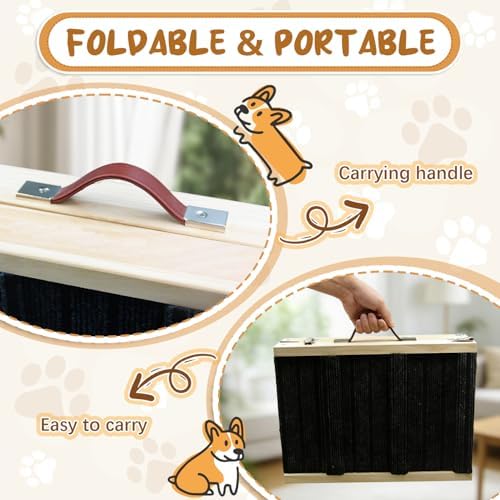 39.4x16Inch Dog Pet Ramp for Bed 5 Adjustable Height Dogs Stairs for Small Dog - Image 4