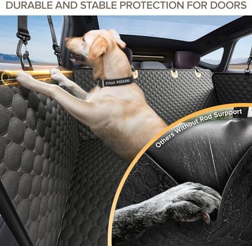 Back Seat Extender for Dogs, PVC Rods Support and Hard Bottom Car Seat Cover - Image 4