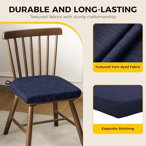 downluxe Indoor Chair Cushions for Dining Chairs, Soft and Comfortable Textured - Image 6