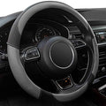 Steering Wheel Covers Gray Universal Microfiber Leather, Suitable by Xizopucy
