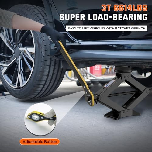 Scissor Jack 3 Ton, 4.1"-18.3" Lifting Car Jack, Heavy Duty Car Jack Kit - Image 3