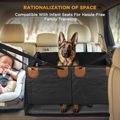BONTHEE Back Seat Extender for Dogs, Hard Bottom Dog Car Seat Cover for Back - Image 2