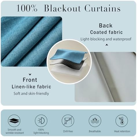 100% Blackout Magic Tape Stick On Curtains Window Shades Pull Down Blackout - Image 4