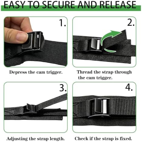 Lashing Straps with Buckles, 1 in*6.7Ft Luggage Straps with Protective Pad - Image 6