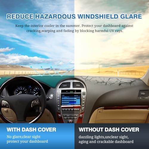 FIILINES Dash Cover for 2007-2012 Lexus ES ES240 ES350, Dashboard Mat Exact Fit - Image 6