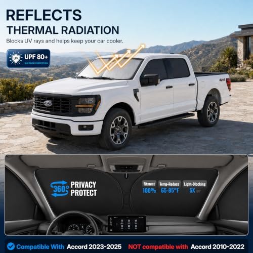 7PCS Car Window Shades for Toyota Tundra 2021-2025, Full Set Windshield Side - Image 2