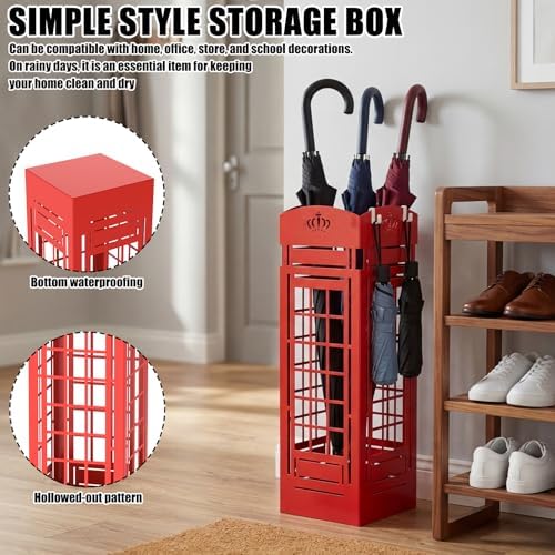 Square Metal Umbrella Holder, Square Free Standing Umbrella Rack Decorative - Image 6