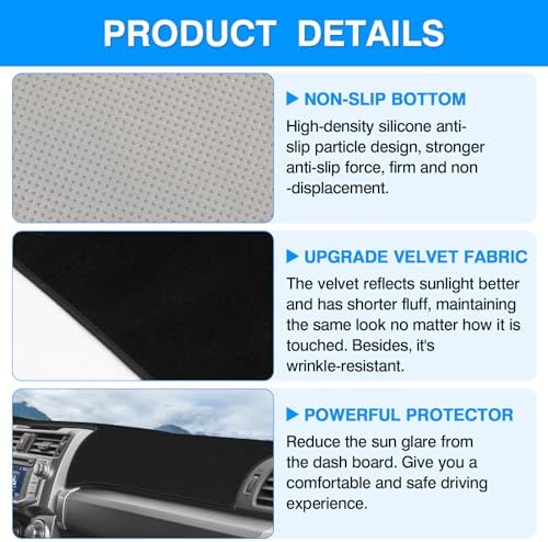 Autorder Dashboard Cover Mat for 2010-2021 2022 2023 2024 Toyota 4Runner - Image 6