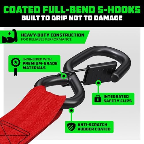 Rhino USA Ratchet Straps Tie Downs - 1in x 15ft - Image 4