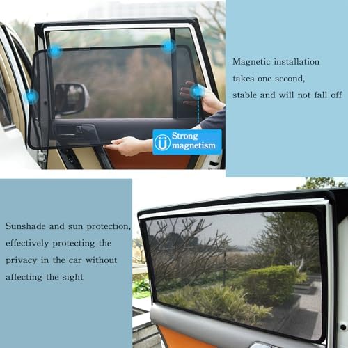 Car Magnetic Sun Protection Curtain 4PCS Fit - Image 4