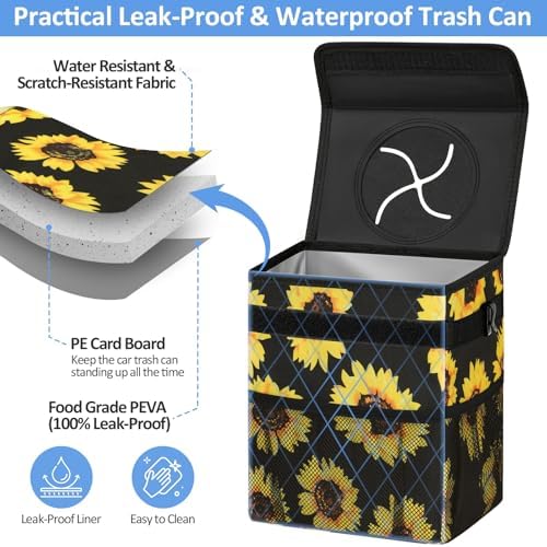 ELONGRIVER Leak Proof Car Trash Can - Image 3