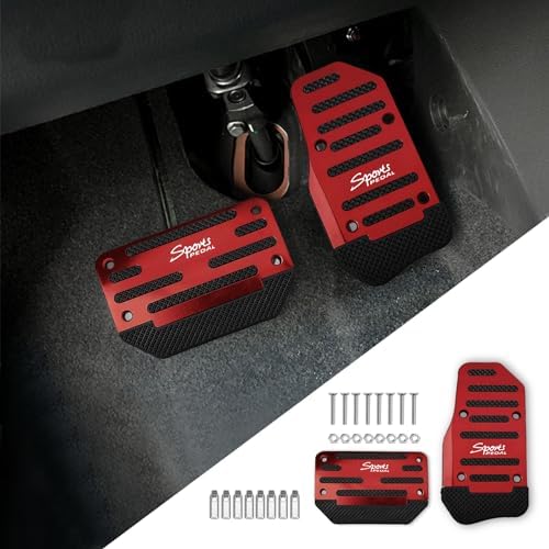 2PCS Non-Slip Car Pedal Covers, Premium Aluminum Alloy Gas and Brake Pedals by Unknown