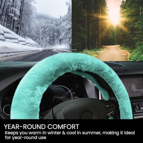 Andalus Brands Luxury Fluffy Car Steering Wheel Covers – Genuine Merino - Image 4