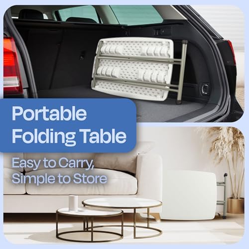Lavish Home Indoor & Outdoor Portable Folding Table Set of 2 - Image 4