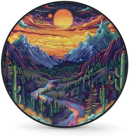 Rv Spare Tire Cover Wheel Mountain Colorful Moon Tire Covers Wheel Protectors by FengQuGou
