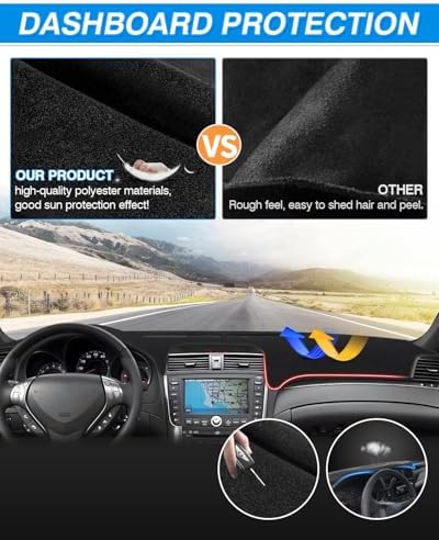 Cartist Black Dash Cover for 2004-2008 Acura TL Dashboard Cover Mats - Image 3