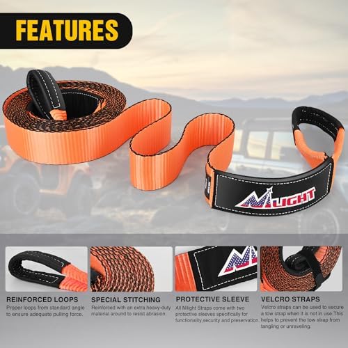 Nilight 3" x 20' Recovery Tow Strap Lab Tested 31, 500lbs Break Strength - Image 3