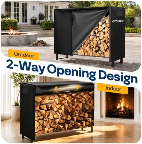 VIVOHOME 5ft Waterproof Outdoor Firewood Log Rack Cover - Image 6