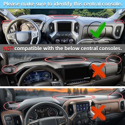 SKYLOTEC Dash Cover Mat for 2019-2025 Chevy Silverado 1500 2500 HD 3500HD - Image 2