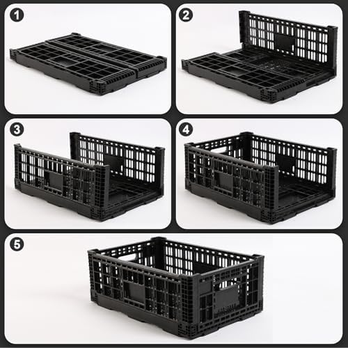 Collapsible Storage Bin Container，52 Liter Transfer heavy duty plastic storage - Image 4