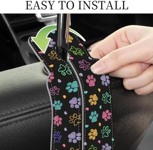 PU Leather Car Seat Hook, Storage Headrest Hanger, Cute Car Backseat Organizer - Image 5