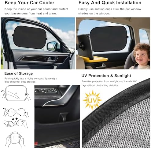 5 PCS Universal Car Window Shade, UV Rays Protection Automotive Sun Shades - Image 3