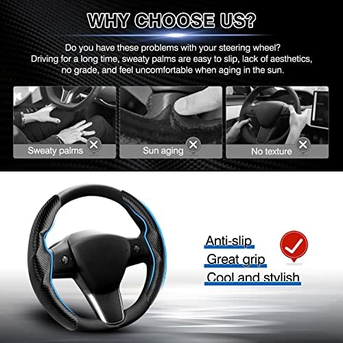 Canvcle Steering Wheel Cover for Tesla Model 3/Y 2016-2025 2026 - Image 3