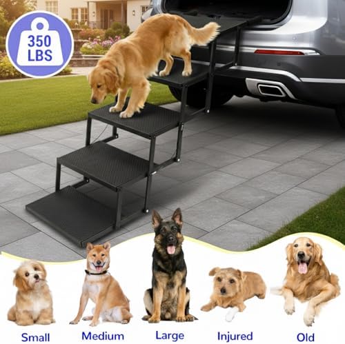 Dog Steps for Car and Truck, 25.6" H Foldable Dog Stairs for Large Dogs - Image 7