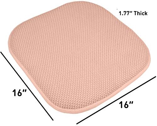 Sweet Home Collection Chair Cushion Memory Foam Pads Honeycomb Pattern Slip Non - Image 4