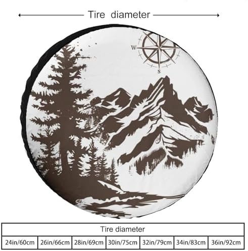Mountains with A Compass Heavy Duty Spare Tire Cover Mountain Compass Nature - Image 2