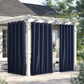 NICETOWN Weighted Curtains for Patio Waterproof W66xL84 Navy 2 Panels by NICETOWN