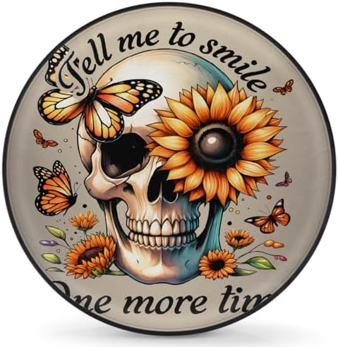 Skull Spare Tire Cover 17in Spare Wheel Covers Tire Storage Cover by YoYoYuchong