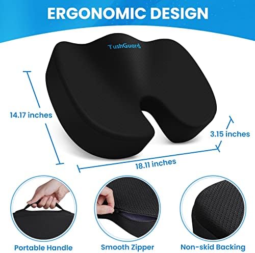 TushGuard Seat Cushion for Office Chair, Memory Foam Chair Cushion - Image 2
