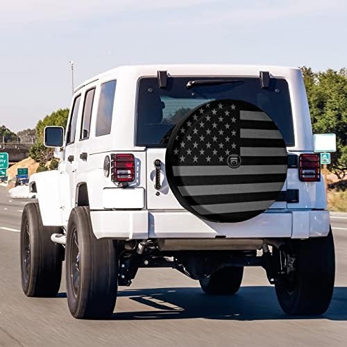 Black America Flag Spare Tire Cover - Image 2
