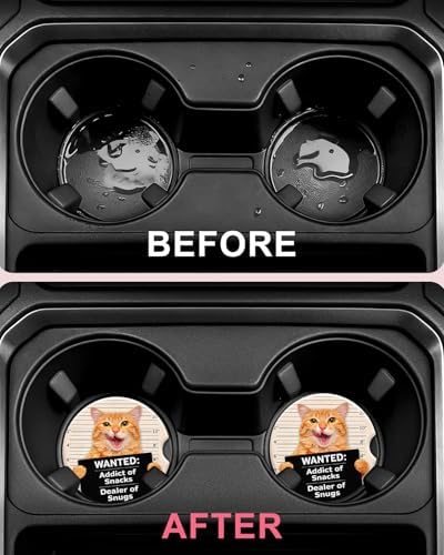 Swooflia 2 Pack Absorbent Ceramic Car Coasters - Image 4
