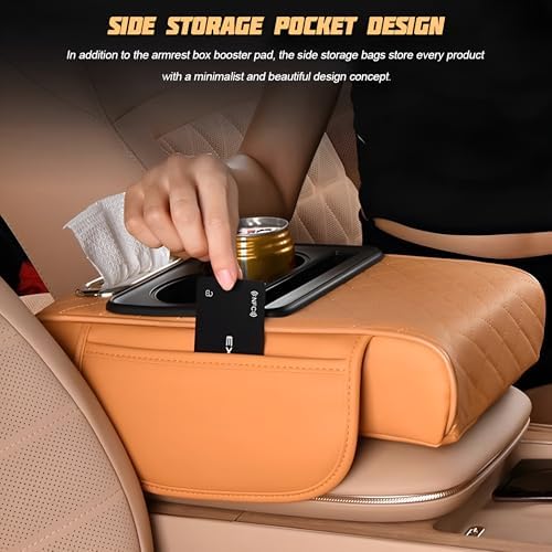 Zpana 4 in 1 Car Center Console Armrest Pillow, Memory Foam, Wine Red - Image 4