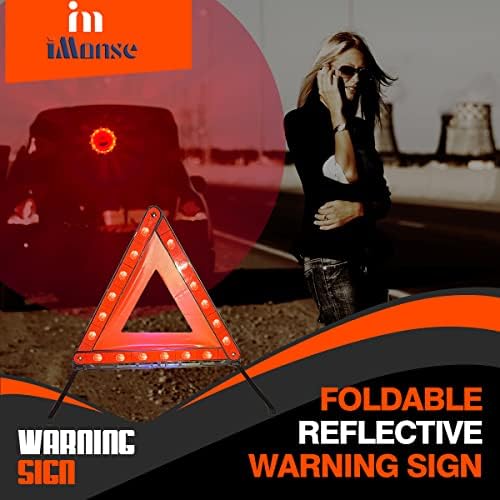 Emergency Roadside Reflective Triangles Warning Safety Kit - Image 4