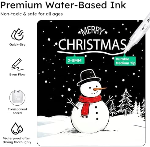 AKARUED White Acrylic Paint Markers, 8 Pack Acrylic White Paint Pen Sets - Image 3