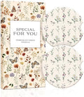 Swooflia Elegant Ceramic Car Coasters Cartoon Floral Cup Holder Coasters by Swooflia