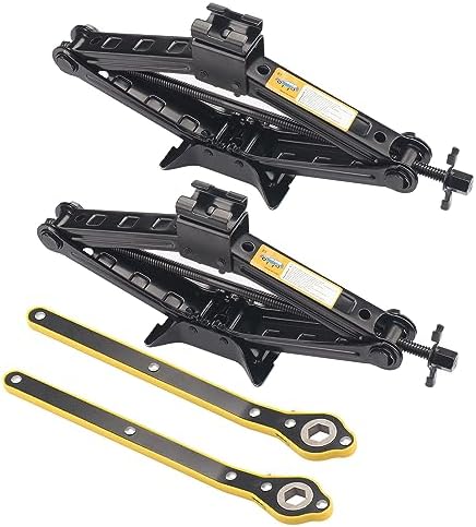 2 Set 2 Ton Scissor Jack for Car, by GENHAKON