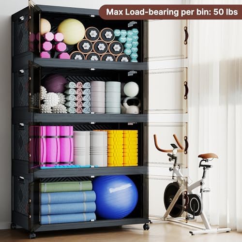 Stackable Storage Bins with Doors & Lids & Wheels - Image 4