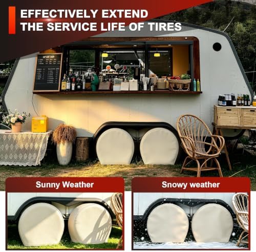 Explore Land Tire Covers 2 Pack Fit Tire Diameters 29-31.75 inch, Off White - Image 5