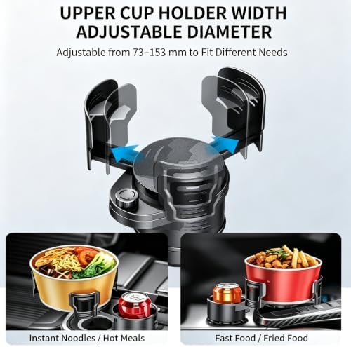 Upgrade Dual Cup Holder Expander, 2 in 1 Multifunction Cup Holder - Image 3