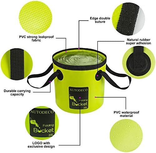 Collapsible Bucket 5 Gallon Container Folding Water Bucket Portable Wash Basin - Image 5