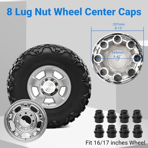 4PCS Wheel Center Hub Caps w/Lug Nut Covers - Image 3