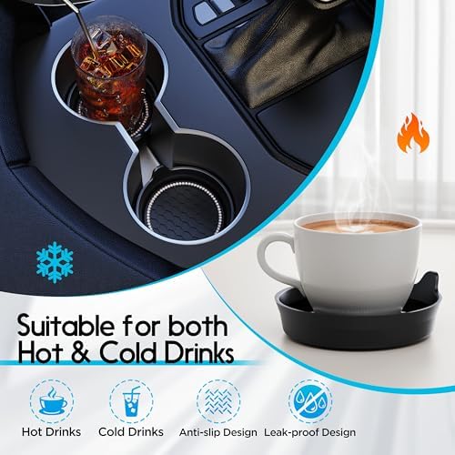 Amooca 2-Pack Car Cup Holder Coaster Bling Crystal Rhinestone Car Interior - Image 2