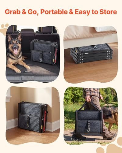 VEVOR Dog Stairs for Car, 4 Steps Extra Wide Foldable Dog Ramp for Large Dogs - Image 5
